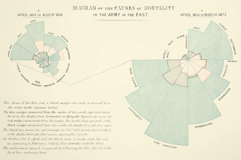Nightingale’s diagram of the causes of mortality in the Army in the East.