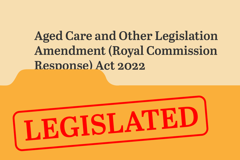 Federal aged care reform passes the senate, and will now become law