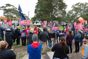 Geelong community rally to fix aged care, 6 May 2022. Photo Ian Wilson