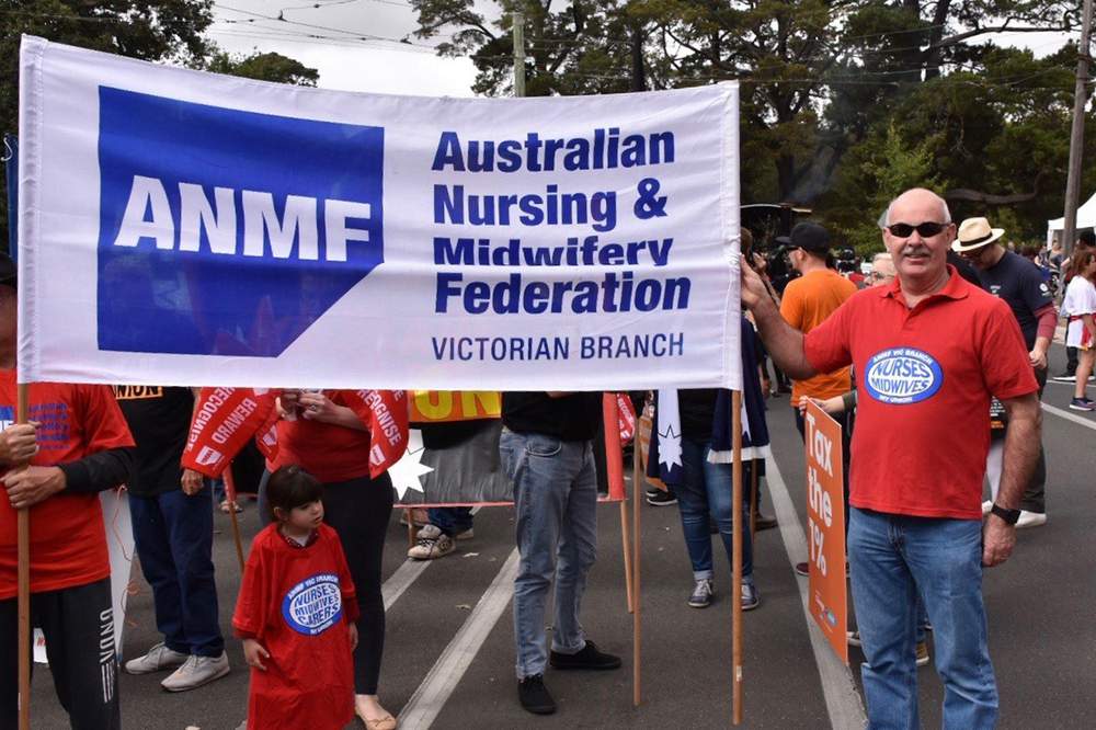 Stephen McKenzie at a Ballarat Labour Day march in 2019