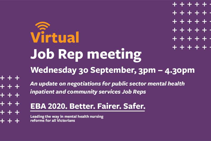Virtual public sector mental health Job Rep meeting